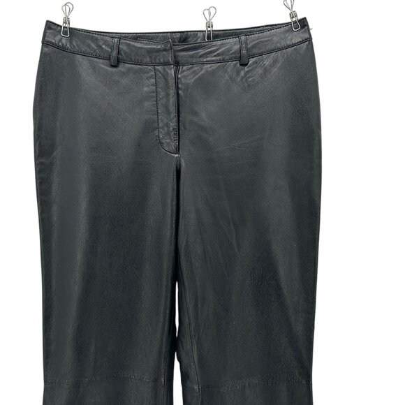 Vintage 111 State Womens 8 Pants Leather Black Straight Leg Nineties Retro Party - Picture 2 of 9